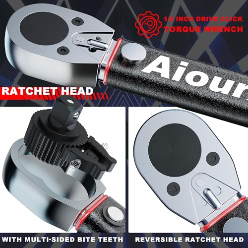 3/4" Drive Click Torque Wrench, 72 Tooth Dual-Direction Adjustable, Dual Scale, ±3% Accuracy, for Bicycle, Motorcycle, Automotive Repair and Maintenance - size: 3/4"