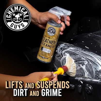 Chemical Guys, Leather Cleaner & Conditioner Kit, Travel Size, 2 x 4 oz | Two-step kit cleans then conditions seats, bags and boots, pH-balanced for natural and sealed leather - style: 4 Fl Oz KIT