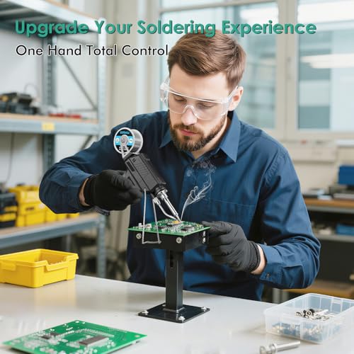 Soldering Iron Gun, 60W Auto Feed Soldering Gun with Adjustable Temperature LCD Display and Solder Wire for Electronic PCB Repair DIY - style: Soldering Iron gun