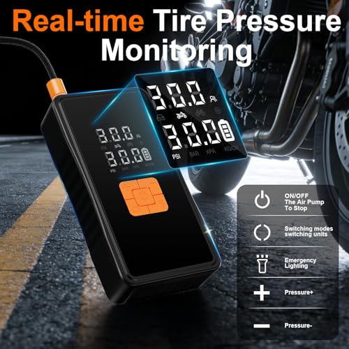 Preciva 8000mAh Jump Starter - 8000A Peak Car Battery Charger with Smart Air Compressor (150PSI), Tire Repair Kit, Power Bank, Digital Gauge & LED Emergency Light for Car, Truck, Motorcycle