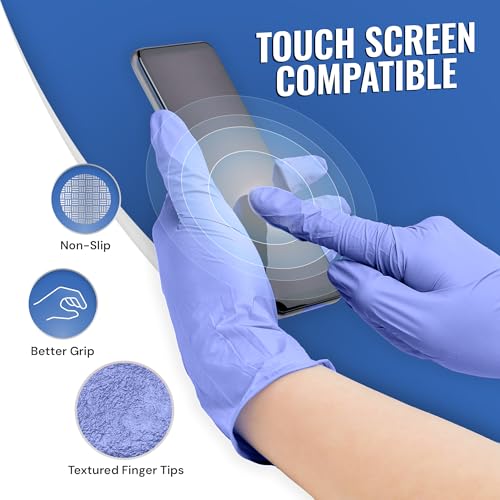 Reli. Nitrile Gloves, Medium | Disposable Gloves (1000 Pack, Bulk) | Powder Free, Latex Free, Food Safe | Single-Use | Premium Nitrile Rubber for Cleaning, Automotive, Salon | Violet Blue/Iris Blue
