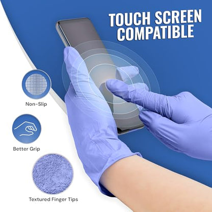 Reli. Nitrile Gloves, Medium | Disposable Gloves (1000 Pack, Bulk) | Powder Free, Latex Free, Food Safe | Single-Use | Premium Nitrile Rubber for Cleaning, Automotive, Salon | Violet Blue/Iris Blue