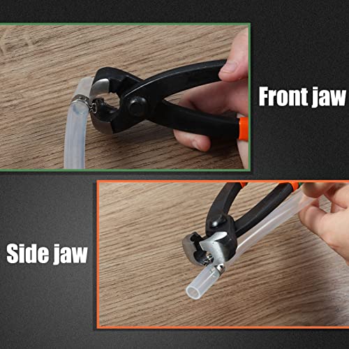 SPEEDWOX 9-Inch Ear Clamp Pliers Front & Side Crimp Jaws | Single Ear Hose Clamp Tool, Securing Pipe Hoses, Automotive Use Double Ear Clamps, Stepless Clamps Pvc Handle