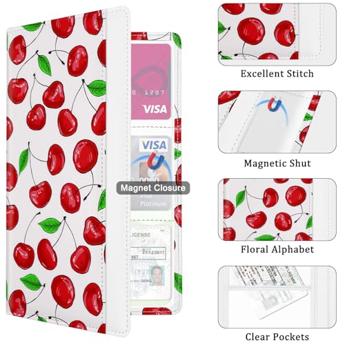 Car Registration and Insurance Holder, with Magnetic Closure for License, Cards and Documents, All Vehicle Needs and Car Accessories (Cherry) - color: Cherry
