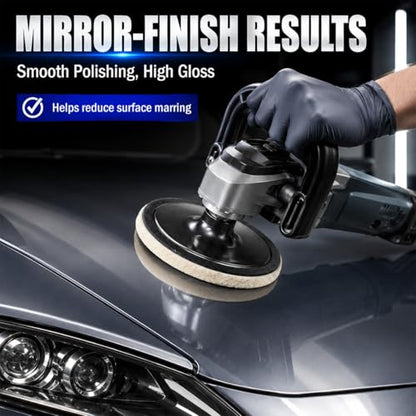 5PCS Car Glass Polishing Pads, 3-Inch Wool Felt Windshield Buffing Pad with Hook & Loop Back for Random Orbital Sander, Window Glass Scratch, Stubborn, Waterspots Removal Repair kit (3IN) - size: 3IN