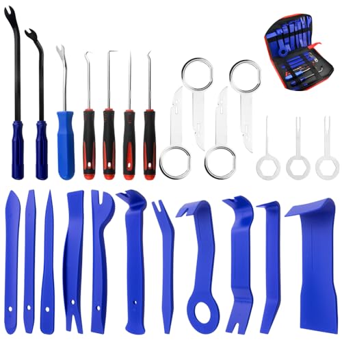 WMYCONGCONG 25 PCS Auto Trim Removal Tool Car Panel Dashboard Door Audio Trim Removal Tool Kit Auto Fastener Clip Removal Tools Hook and Pick Set for Car Audio Dash Door Panel Dashboard