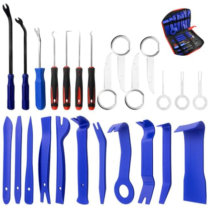 WMYCONGCONG 25 PCS Auto Trim Removal Tool Car Panel Dashboard Door Audio Trim Removal Tool Kit Auto Fastener Clip Removal Tools Hook and Pick Set for Car Audio Dash Door Panel Dashboard