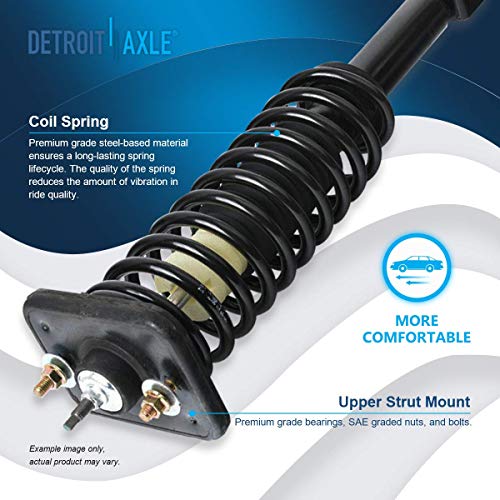 Detroit Axle - Pair Rear Struts for 1995-1998 Chrysler Cirrus Dodge Stratus Plymouth Breeze 2 Ready Struts w/Coil Spring Assembly 1996 1997 Replacement Suspension - size: 171282 x2/PAIR
