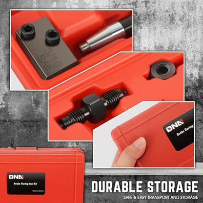 DNA MOTORING 3/16 in SAE Brake Line Double Flaring Tool, Handheld 45 Degree Universal Brake Pipe Double Flaring Tool Kit, w/Removable Handle, Red, TOOLS-00536 - style: 3/16 in HandHeld 45 Degree