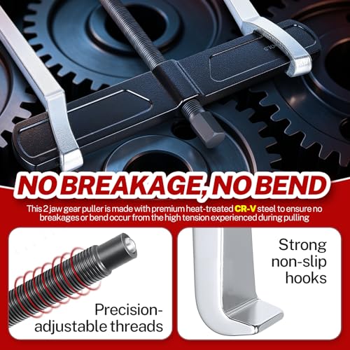 BILITOOLS 12" 2 Jaw Gear Puller, Bearing & Pulley Removal Tool | Internal External Reversible for Flywheel, Gears & Pulleys - size: 12''