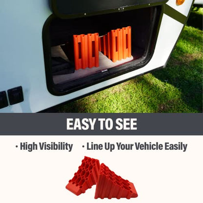 SECURITYMAN Wheel Chocks | Trailer Chocks | Tire Chocks (2 Pack) Durable, Non-Slip, Solid Wheel Chocks for RV Trailer, Travel, Camper, Truck, and Boat