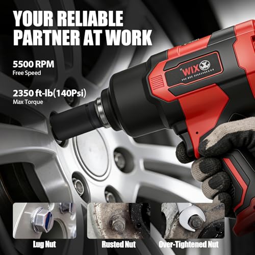1 Inch Air Impact Wrench, 2,350ft-lbs Torque, 5,500RPM 1 Inch Impact Gun | 8.5 lbs Lightweight Twin Hammer Pneumatic Impact Wrench for Automobile Repair - size: 1 Inch | 2350 ft-lbs