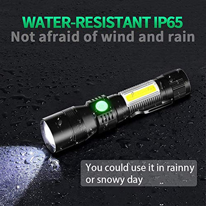 Blacklight flashlights, 3 in-1 Rechargeable Flashlights, UV Light Magnetic LED Flashlight High Lumens, 7 Mode Emergencies Camping flashlight, Tactical Waterproof Flash Light for Pet Urine Detection - color: 2pack flashlight
