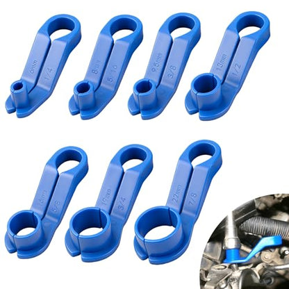 7PCS Fuel Line Disconnect Tool Set, Fuel Line Removal Tool, 1/4 5/16 3/8 1/2 5/8 3/4 7/8 Inch Quick Disconnect Kit, Transmission Oil Cooler Line Removal Kit Compatible with Most Vehicles