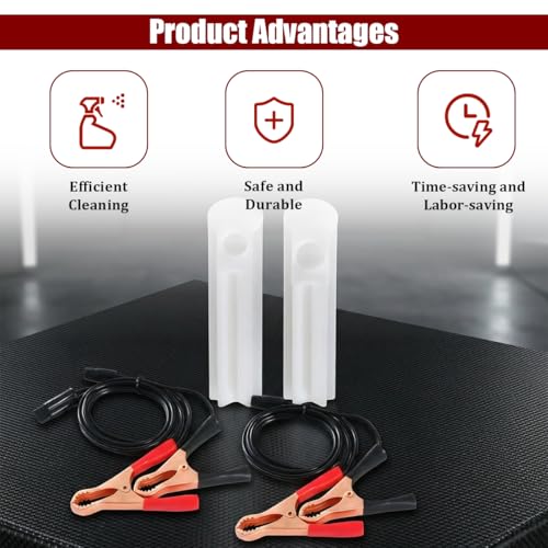 4PCS Car Fuel Injector Flush Cleaner Adapter Kit, Vehicle Fuel Injector DIY Cleaning Tool Kit with Test Lead, Auto Gas Injection Nozzle Flush Cleaner Tester Set, Universal for Vehicle