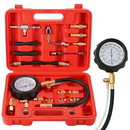 0-140PSI Fuel Pressure Gauge Kit | Fuel Injection Pump Pressure Tester Gauge Kit, TU-114 Oil Pressure Tester Tool for Gasoline Cars Motorcycles Trucks