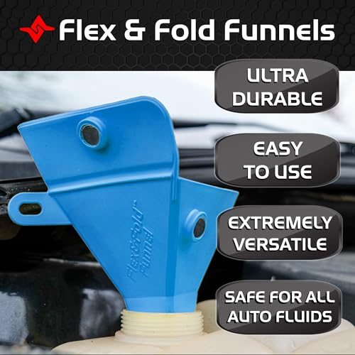 Caliber Flex & Fold, Flexible Funnel for Automotive & General Use, Small Funnel, Blue