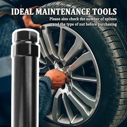 2PCS Lug Nut Socket Set,7 Spline Wheel Lock Removal Kit for Disassembling and Installing Nuts,Universal Automotive Tools Splines Socket Set Compatible 7 Splines Nuts (7 Spline-2 Pack)
