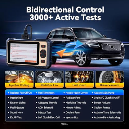 THINKCAR Scanner THINKSCAN 662 OBD2 Scanner Diagnostic Tool + THINKCAR 12+8 Pin Connector to OBD2 Adapter for Chrysler