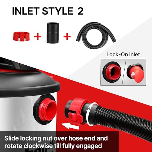 Shop-Vac 8 FT X 1-7/8" Universal Hose, Replacement Hose Compatible with Rigid, Dewalt, Husky, Craftsman, Bauer, Masterforce Vacuum Cleaners - size: 8' X 1-7/8"