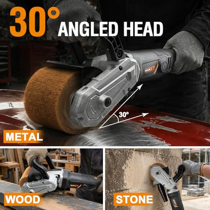 MAXXT 1300W Surface Conditioning Tool, 6 Fixed Speed 900-3700 RPM Handheld Burnishing Tool & sander, Electric Polishing Machine with Power Polishers & Buffers for Metal & Wood (1 Wheel Included) - size: R7404