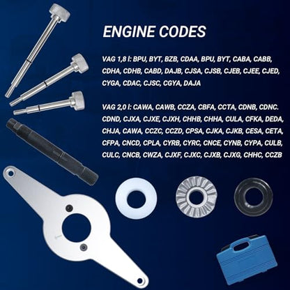 T10531 Vibration Damper Holding Tool Kit, 8PCS Crankshaft Pulley Removal Shock Absorber Compatible with Audi VW Skoda Seat 1.8L & 2.0L 4V TFSI EA888 Engines for Fix the Timing Chain Drive Sprockets
