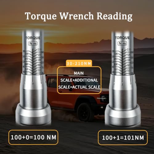 TYD 1/2 Inch Drive Click Torque Wrench Set, 30–210 Nm ±4% Precision | 72-Tooth Dual-Direction Ratchet, Includes 5 Sockets & 5" Extension Bar, Wheel Lug Torque Kit for Car SUV Pickup Truck Repair - style: TGZ-210 30-210N.m 1/2"