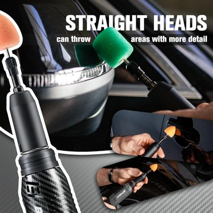 BATOCA S6 Mini Cordless Polisher for Car Detailing, 2x2.0Ah Batteries, 0mm Rotary Buffer & 12mm Dual Action Polisher 1-3 Inch, 2 Different Speeds Heads Systems, 4.2k-21k, 1-5k RPM Carbon Style - size: Carbon Style with 2 batteries