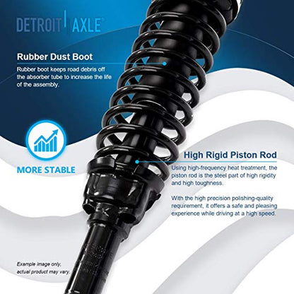 Detroit Axle - 2 Rear Ready Struts for 1996-2000 Honda Civic 1997-2000 EL, Complete Struts & Coil Spring Assembly 1998 1999 Replacement Quick Install Ready Struts Shocks - size: 171292 x2/PAIR