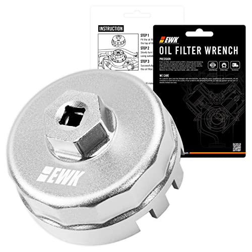 64mm 14 Flute Oil Filter Wrench, Forged Aluminum Removal Tool for 2008 to 2018 1.8L Toyota Corolla, Prius, Lexus CT200h, Scion