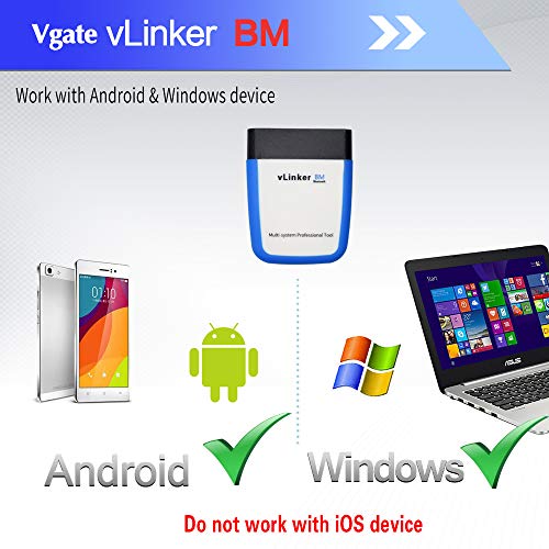 Vgate vLinker BM OBD2 Bluetooth Code Reader for Android & Windows, OBDII Scan Tool for BimmerCode - size: vLinker BM BT3.0 - Android & Windows