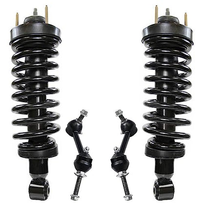 Detroit Axle - 4pc Front Struts Kit for 03-11 Crown Victoria | Mercury Grand Marquis 03-04 Marauder, 2 Stabilizer Sway Bar End Links 2 Struts & Coil Spring Assy Repl. Susp. Struts Shocks - size: 4QS47392/ sway kit
