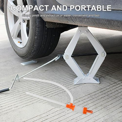 Mobestech Manual Heavy Duty Gasoline and Water Siphon Pump with Hose for Automotive Fluid Transfer and Oil Extraction