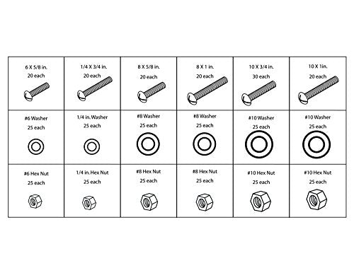Performance Tool W5226 SEA/Metric Nut and Bolt Assortment with Case, 1,200 pieces