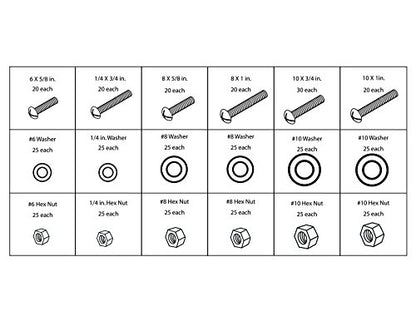 Performance Tool W5226 SEA/Metric Nut and Bolt Assortment with Case, 1,200 pieces