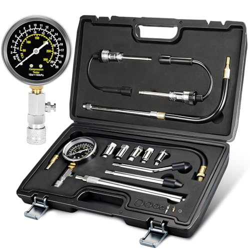 BETOOLL 13pcs Compression Tester with Spark Plug Tester - 300PSI Engine Cylinder Compression Gauge Automotive Tool - size: Normal