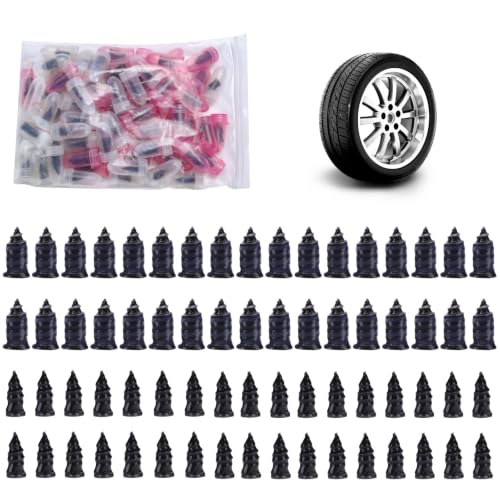 70PCS Tire Plug Kit, Heavy Duty Screw in Tire Plugs for Tubeless Tire Repair, Rubber Nails Flat Tire Puncture Fix Kit for Car, Motorcycle, Truck, Tractor