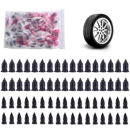 70PCS Tire Plug Kit, Heavy Duty Screw in Tire Plugs for Tubeless Tire Repair, Rubber Nails Flat Tire Puncture Fix Kit for Car, Motorcycle, Truck, Tractor