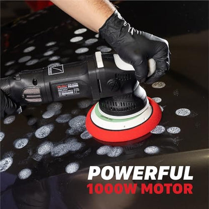 Maxshine M15 Pro Dual Action Polisher & Cut Polish Kit – 15mm Long Throw 1000W Car Buffer with 5” Backing Plate, Variable Speed 2,500–5,000 OPM – Detailing Tool for Cars, Trucks, SUVs & Boats - color: 5" Cut & Polish Kit