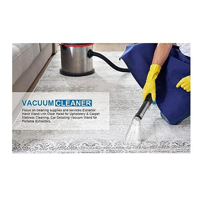 Extractor Tool Large Clear Head Compatible with Upholstery & Carpet Cleaning, Car Detailing Vacuum Wand Compatible with Portable Extractors