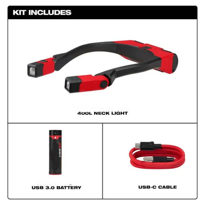 Neck Light,Head Lamp, Flashlight, for Milwaukee 2117-21 USB 400 Lumen Cordless Neck Light
