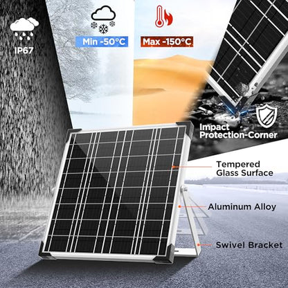 Voltset 12V Solar Battery Charger - 20W Waterproof Solar Panel Kit with Smart MPPT Controller - Trickle Charger Maintainer for Car RV Boat Marine Trailer Automotive Trailer Truck Motorcycle - size: 20W Smart MPPT