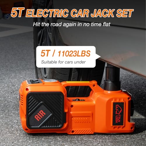 Electric Car Jack Kit with Hydraulic Lift 5-Ton, Tire Inflator Heavy-Duty 12V Floor Jack for Sedans,SUVs,MPVs & Trucks.Ideal for Tire Changes & Garage Repairs (no Electric Wrench) - style: no electric wrench