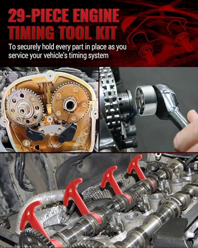 Reywoo 29-Piece EA888 Camshaft Crankshaft Timing Tool Kit, Compatible with Audi VW VAG 2006-2018 1.8 2.0 TSI TFSI Engines, T40191 T10352 T10368 T40196 T10354 T10060A T40011 T40098 T40267 T40271