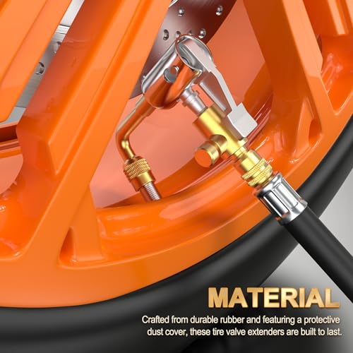 GASHER 5Pcs 3.93in Tire Valve Extenders, Valve Stem Extension with 45°/90°/ 135°Angles & Tire Inflator Hose Adapter - size: 100mm
