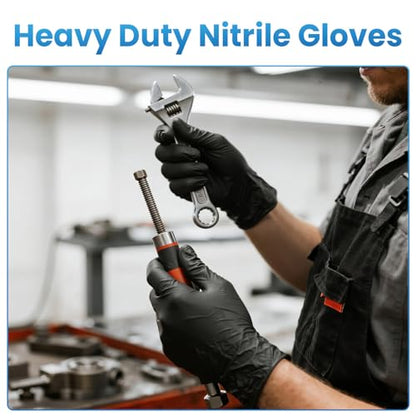 Borje Nitrile Gloves Small, 100 Count Disposable Gloves, Black, Latex & Powder-Free, 6 Mil, Medical Exam, Food Safe, Cooking, Mechanic, Cleaning - size: Small