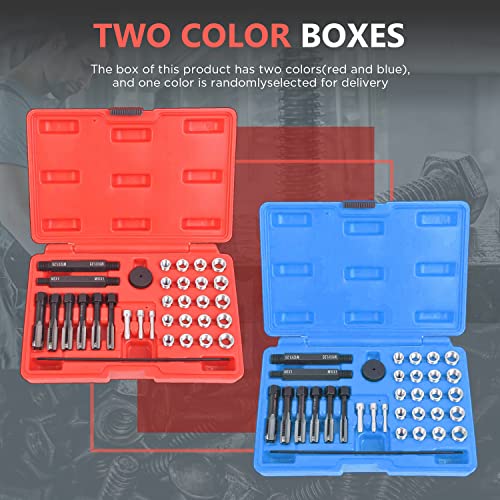 33PCS Glow Plug Thread Repair Kit, Thread Repair Tool Cylinder Head Metric Thread Restorer Kit Tap Insert Driver Guide Pin Thread Insert Tool Set Rethreading Kit Tool for 8mm/10mm/12mm Glow Plugs - size: 33PCS