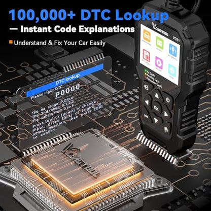 VDIAGTOOL VD31 Enhanced OBD2 Scanner, 3-in-1 Check Engine Code Reader, OBD2 Scanner Diagnostic Tool with Car Battery Tester & Car Key Battery Tester, Car Code Reader for Cars and Trucks All Cars 1996+