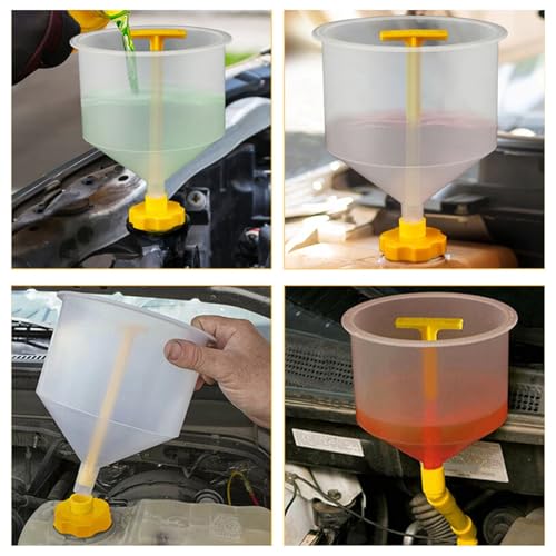 15 - Piece Coolant Funnel Kit, Spill - Proof Radiator Coolant Filling Funnel Kit with Bleeder Adapter, ABS Cooling Fluid Filler for Car Yacht Boat Maintenance