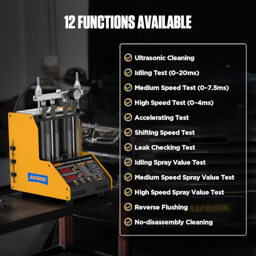 AUTOOL Ultrasonic Fuel Injector Cleaner Tester Support Petrol Motorcycle Automotive Fuel Cleaning